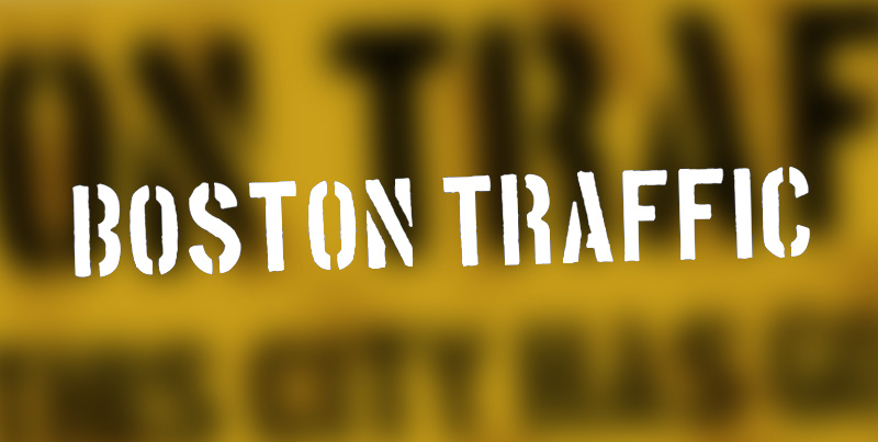 Stencil Font Boston Traffic